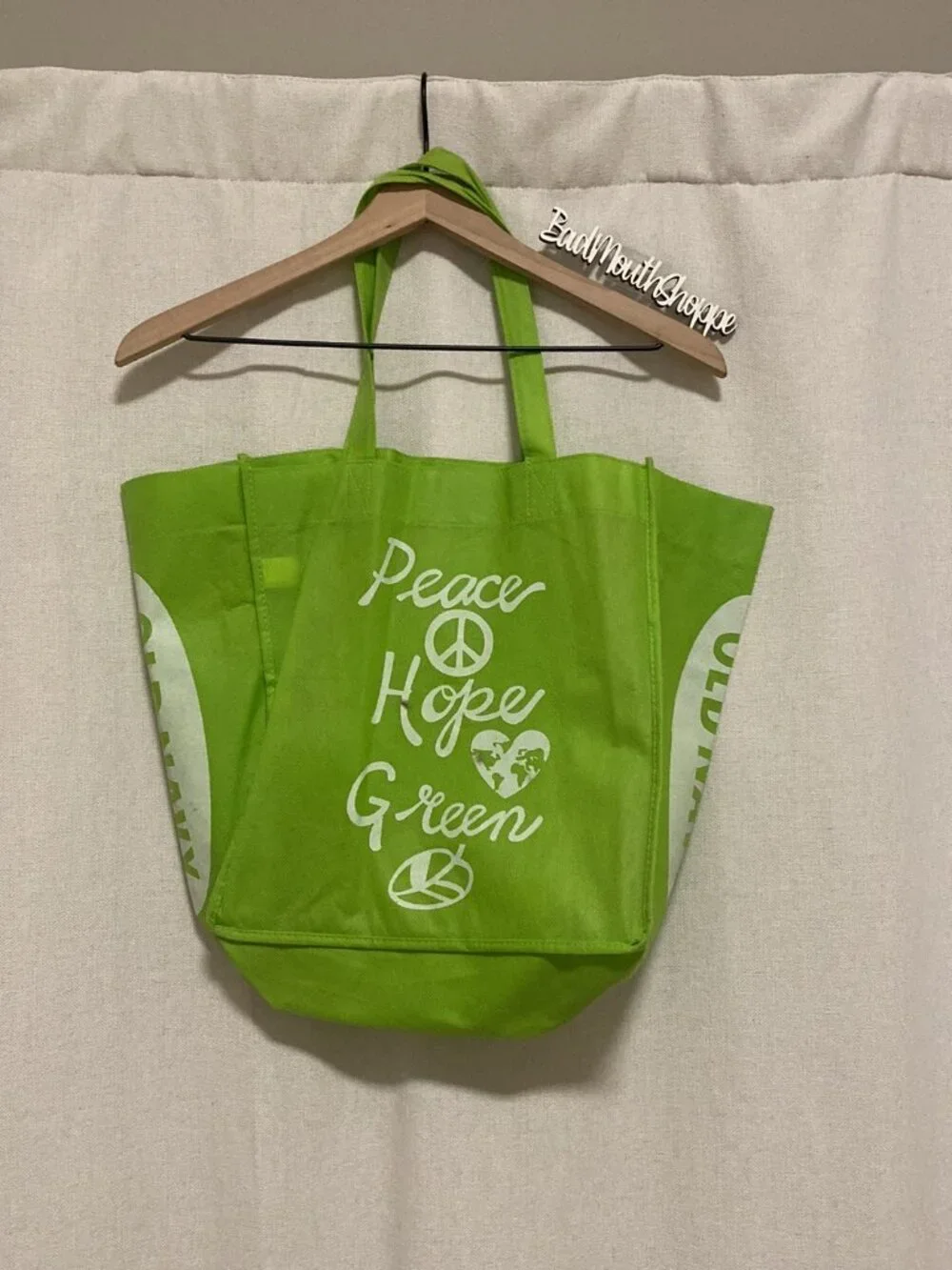 PEACE LOVE GREEN Vintage Old Navy Recycle Reusable Shopping Tote